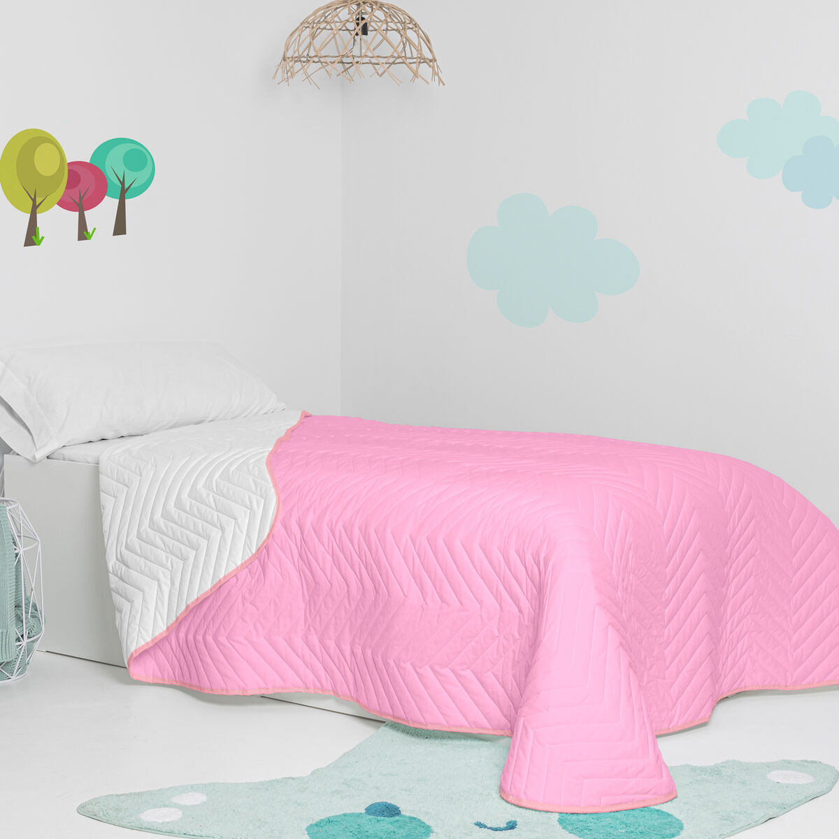 Sprei HappyFriday Basic Kids Arista Roze 200 x 260 cm